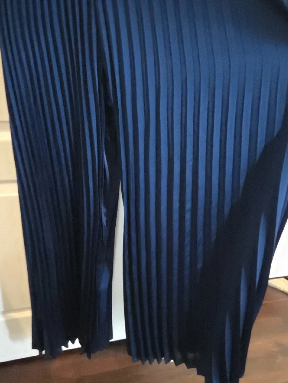 Abercrombie & Fitch Navy Pleated V-Neck Maxi Dress
